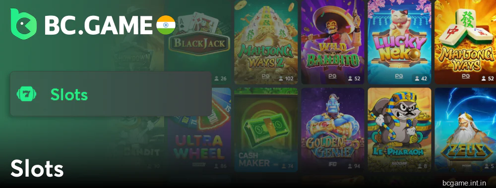 Online slots for BC Game India players